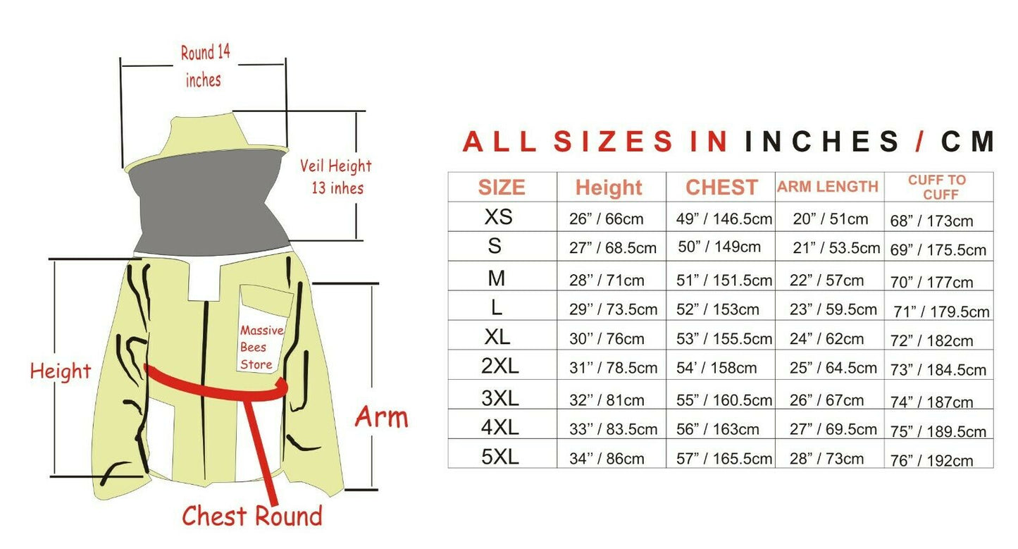 Beekeeping Ventilated Three Layer Mesh Jacket with Round Veil in khaki