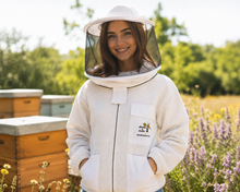 Load image into Gallery viewer, Beekeeping Ventilated Jacket Three Layer Mesh Ultra Round Veil in White Colour