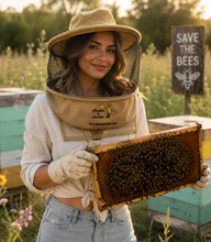 Load image into Gallery viewer, Beekeeping Three Layer Mesh Ventilated Round Veil in Khaki (Round Veil 3 Layer HAT)