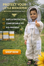Load image into Gallery viewer, Beekeeping 3 Layer Mesh Ventilated Suit for Kids or Childfs in White Colour