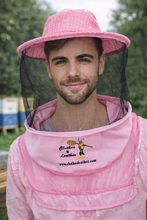 Load image into Gallery viewer, Beekeeping Three Layer Mesh Ventilated Veil in Round Veil (Pink, 3 Layer HAT)