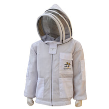 Lade das Bild in den Galerie-Viewer, Beekeeping Ventilated Three Layer Mesh Jacket With Fencing Veil In Three Colours (Khaki/White/Aqua)