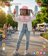 Load image into Gallery viewer, Beekeeping Three Layer Mesh Ventilated Veil in Round Veil (Pink, 3 Layer HAT)