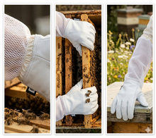 Load image into Gallery viewer, Clothes N Leather Gear Beekeeping Gloves Adult Ventilated Cowhide Leather in White