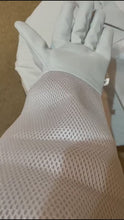 Load and play video in Gallery viewer, Clothes N Leather Gear Beekeeping Gloves Adult Ventilated Cowhide Leather in White