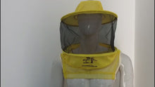 Load and play video in Gallery viewer, Beekeeping Three Layer Mesh Ventilated Round Veil in Yellow ( Round Veil 3 Layer HAT)