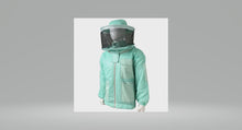 Load and play video in Gallery viewer, Beekeeping Ventilated Three Layer Mesh Jacket with Round Veil in AQUA