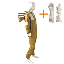 Lade das Bild in den Galerie-Viewer, Halbbelüfteter Ganzanzug für Bienenzucht in Khaki, Fechtschleier***Kostenlose Handschuhe***