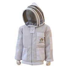 Load image into Gallery viewer, Beekeeping Three layer Mesh Ventilated Jacket With Fencing Veil In White Colour