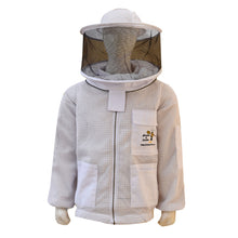 Load image into Gallery viewer, Beekeeping Ventilated Jacket Three Layer Mesh Ultra Round Veil in White Colour (1 X Free Gloves)