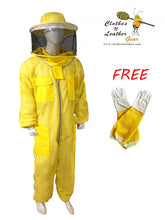 Load image into Gallery viewer, Beekeeping Ventilated Suit Three Layer Mesh Ultra Round Veil in YELLOW Colour (1 X Free Gloves)