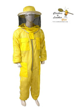 Load image into Gallery viewer, Beekeeping Ventilated Suit Three Layer Mesh Ultra Round Veil in YELLOW Colour (1 X Free Gloves)