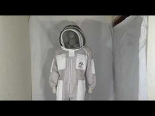 Load and play video in Gallery viewer, Beekeeping Three Layer Ultra Ventilated Fencing Veil Suit in White (Free Gloves)
