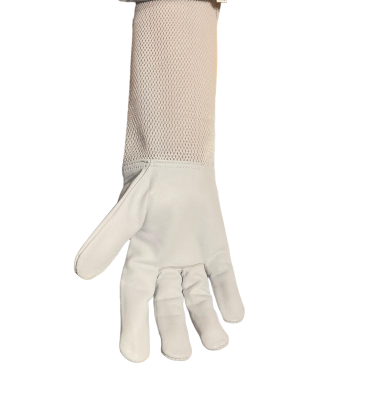 Clothes N Leather Gear Beekeeping Gloves Adult Ventilated Cowhide Leather in White