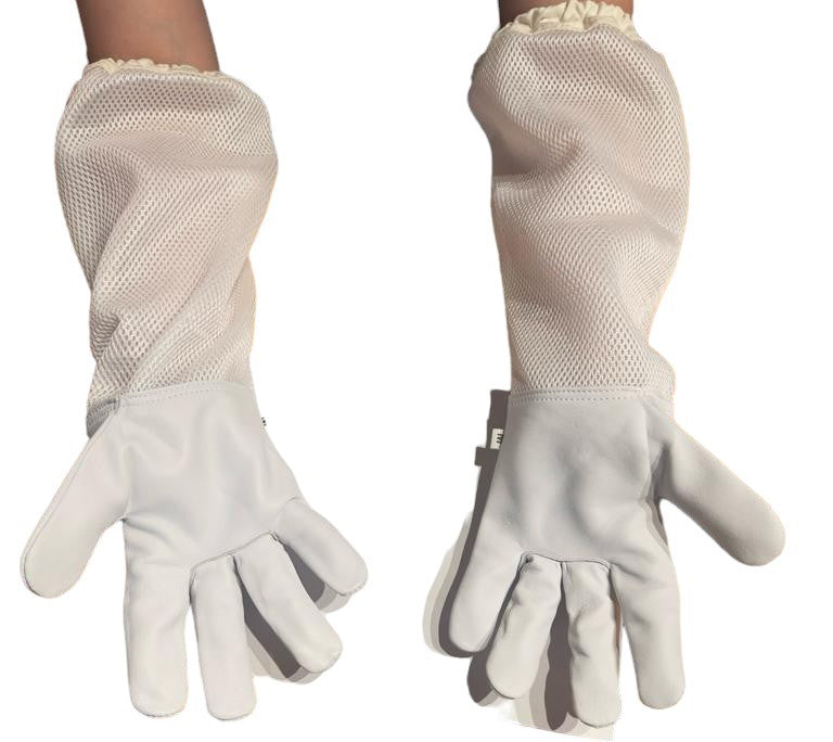 Clothes N Leather Gear Beekeeping Gloves Adult Ventilated Cowhide Leather in White