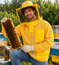 Load image into Gallery viewer, Beekeeping Ventilated Jacket with Square Veil In Yellow Colour
