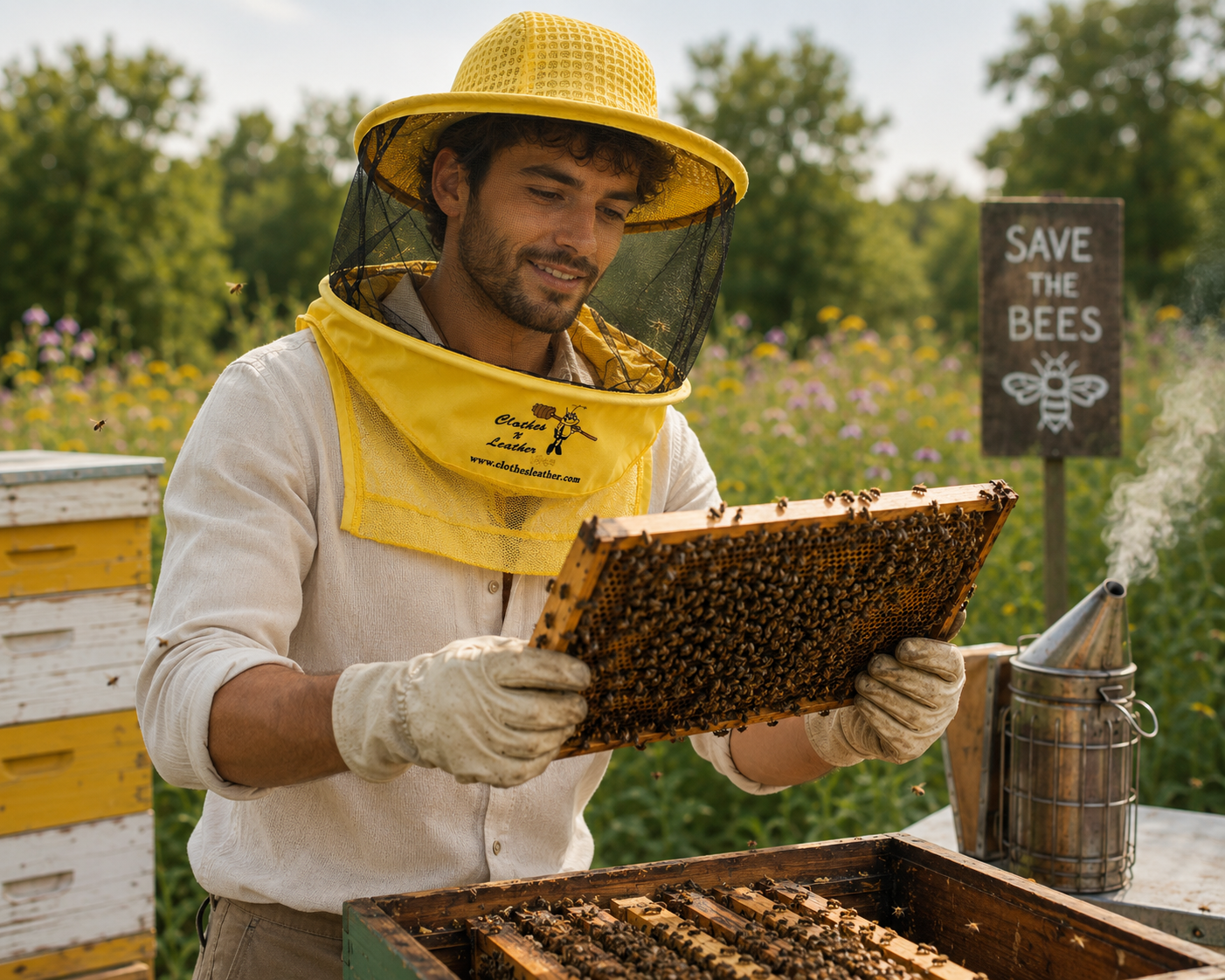 Beekeeping Three Layer Mesh Ventilated Round Veil in Yellow ( Round Veil 3 Layer HAT)