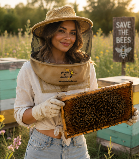 Beekeeping Three Layer Mesh Ventilated Round Veil in Khaki (Round Veil 3 Layer HAT)