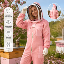 Load image into Gallery viewer, Beekeeping Ventilated Suit Three Layer Mesh Ultra Fencing Veil in PINK
