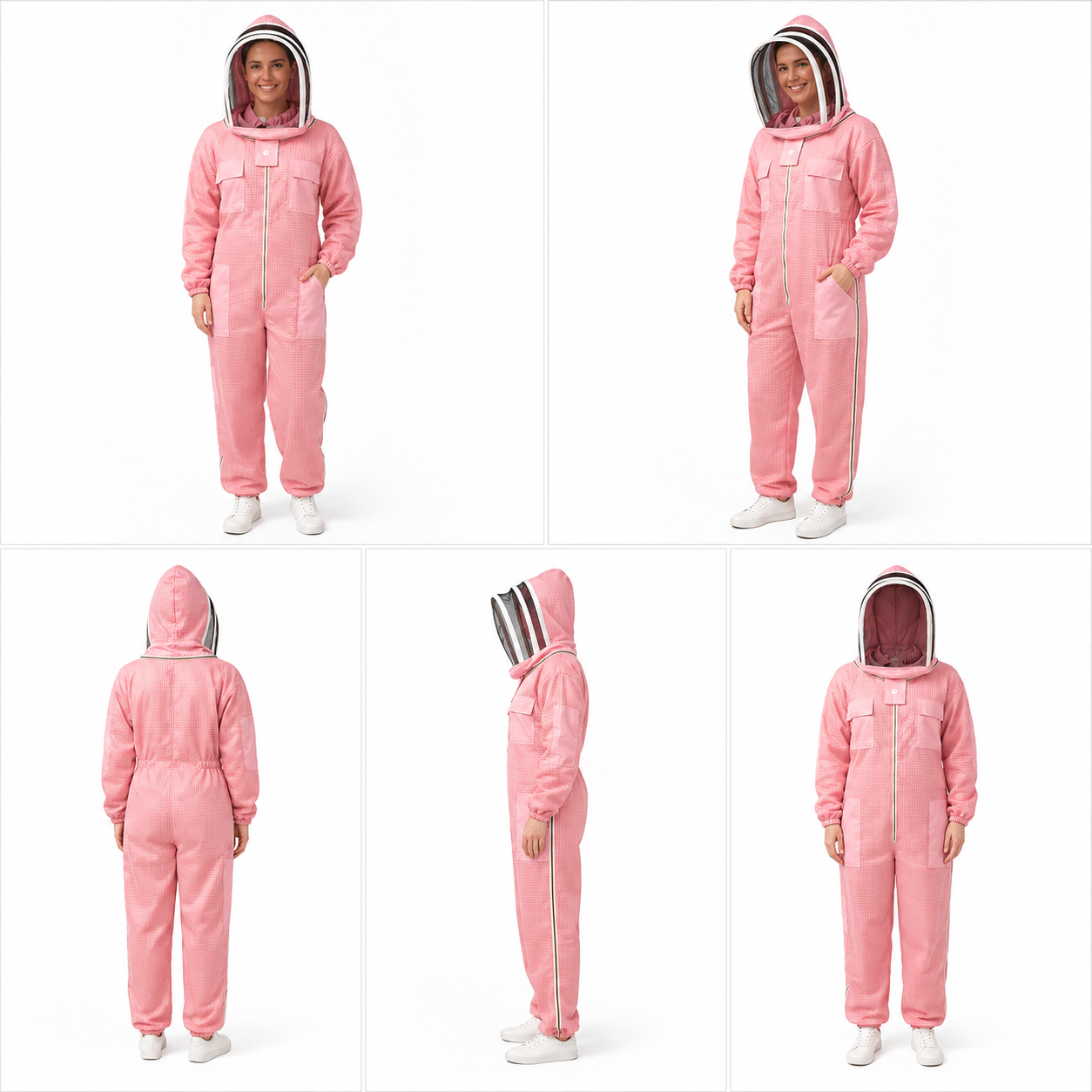 Beekeeping Ventilated Suit Three Layer Mesh Ultra Fencing Veil in PINK