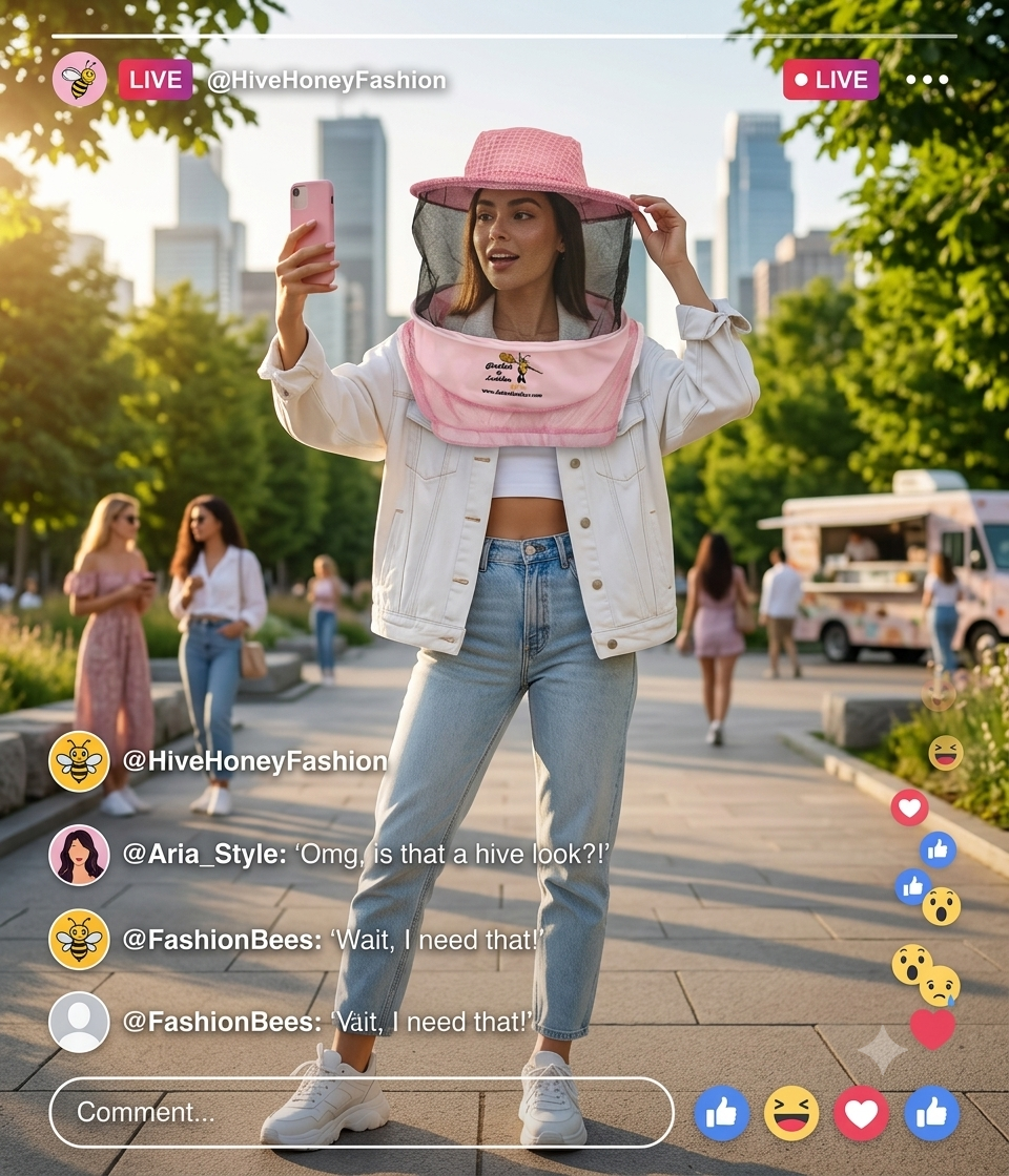 Beekeeping Three Layer Mesh Ventilated  Veil in Round Veil (Pink, 3 Layer HAT)