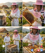Load image into Gallery viewer, Beekeeping Three Layer Mesh Ventilated  Veil in Round Veil (Pink, 3 Layer HAT)

