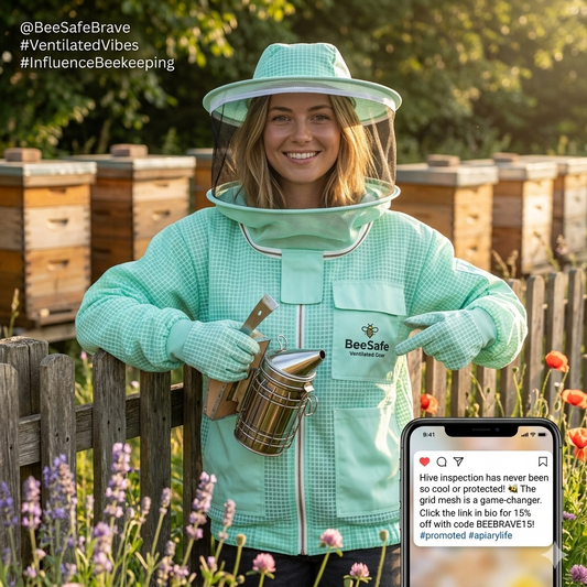 Beekeeping Ventilated Three Layer Mesh Jacket with Round Veil in AQUA