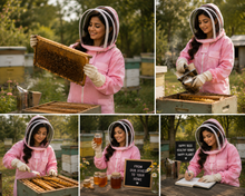 Load image into Gallery viewer, Beekeeping Ventilated Suit Three Layer Mesh Ultra Fencing Veil in PINK
