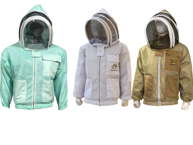 Beekeeping Ventilated Three Layer Mesh Jacket With Fencing Veil In Three Colours (Khaki/White/Aqua)
