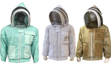 Load image into Gallery viewer, Beekeeping Ventilated Three Layer Mesh Jacket With Fencing Veil In Three Colours (Khaki/White/Aqua)
