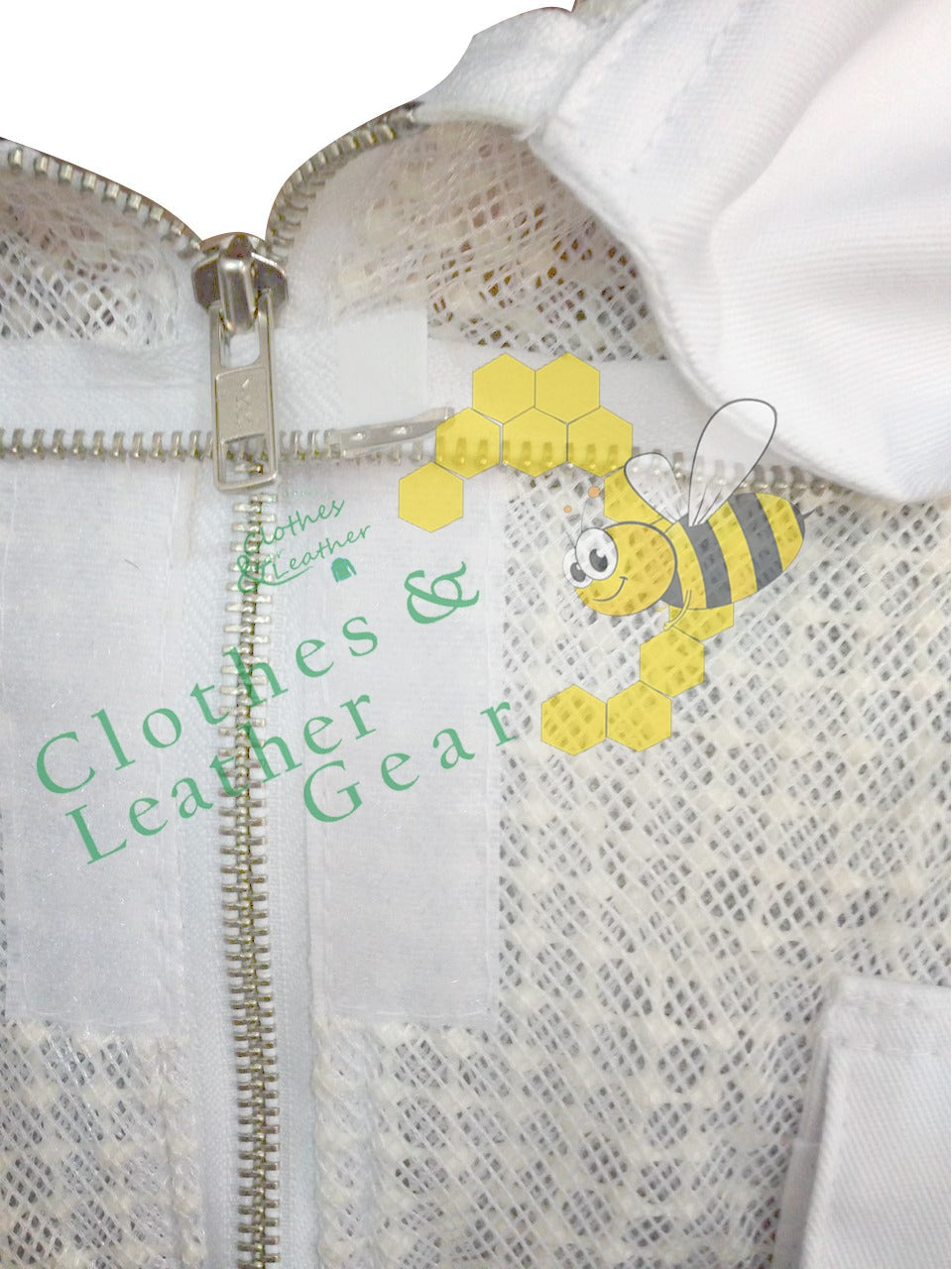 Beekeeping Three layer Mesh Ventilated Jacket With Fencing Veil In White Colour