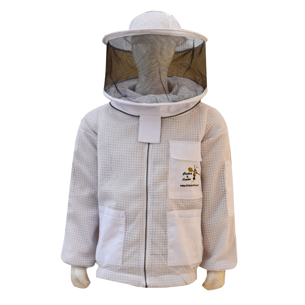 Beekeeping Ventilated Jacket Three Layer Mesh Ultra Round Veil in White Colour