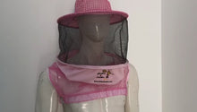 Load and play video in Gallery viewer, Beekeeping Three Layer Mesh Ventilated  Veil in Round Veil (Pink, 3 Layer HAT)

