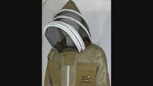 Load and play video in Gallery viewer, Beekeeping Ventilated Suit Three Layer Mesh Ultra Fencing Veil in khaki
