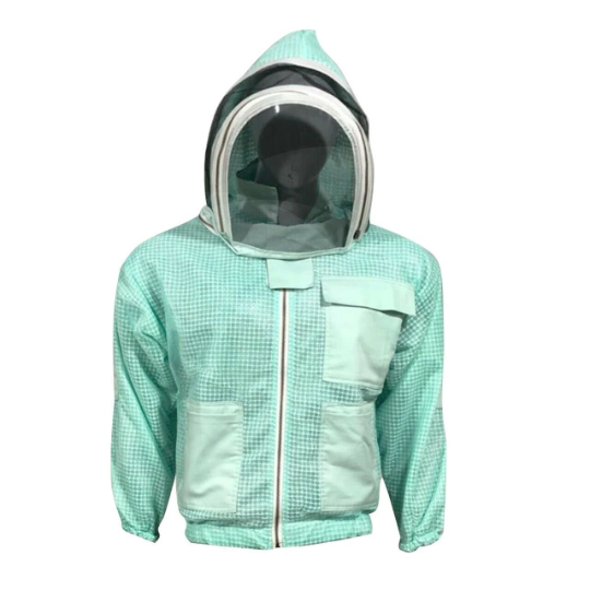 Beekeeping Three Layer Mesh Ultra Ventilated Jacket Aqua Fencing Veil (Free Gloves)