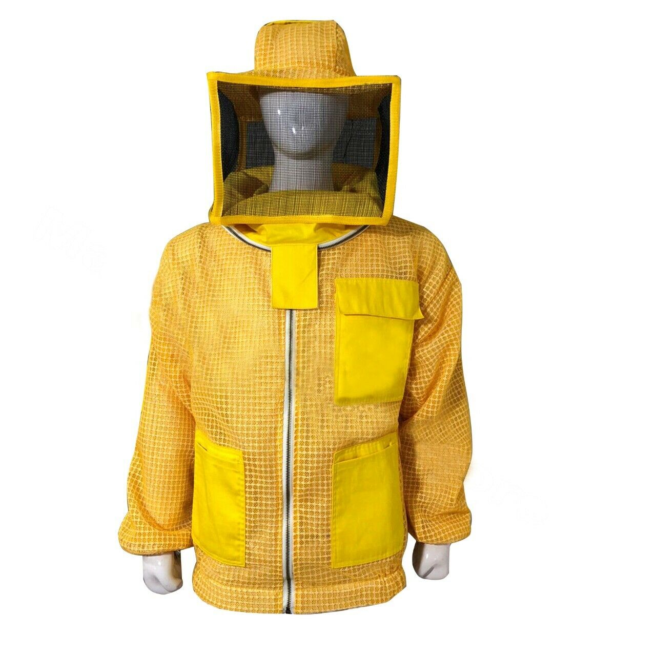 Beekeeping Ventilated Jacket with Square Veil In Yellow Colour