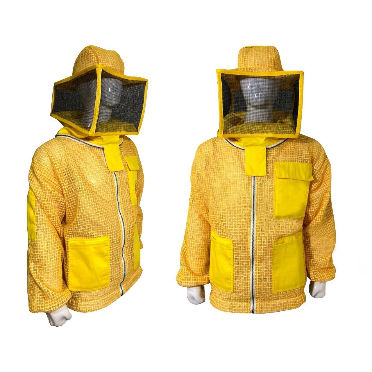 Beekeeping Ventilated Jacket with Square Veil In Yellow Colour