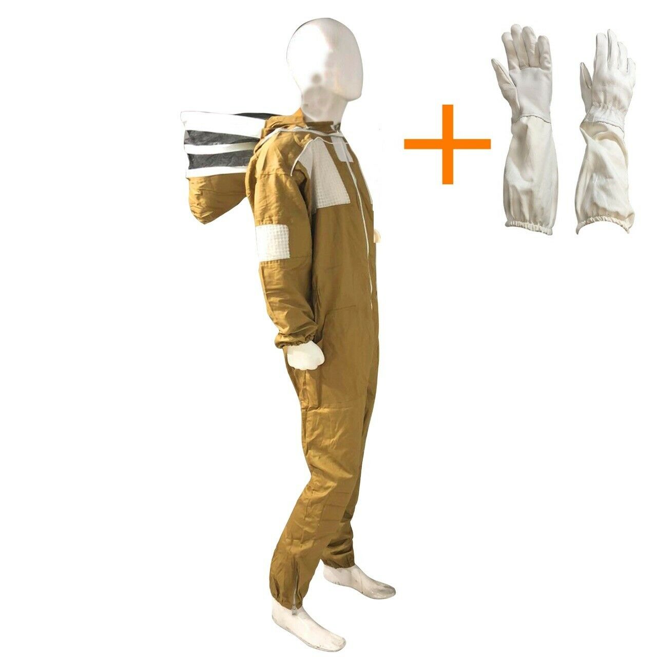 Beekeeping Semi Ventilated Full Suit in Khaki Fencing Veil***Free Gloves***