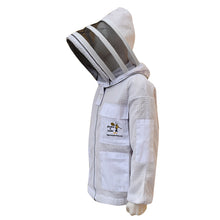 Load image into Gallery viewer, Beekeeping Three layer Mesh Ventilated Jacket With Fencing Veil In White Colour

