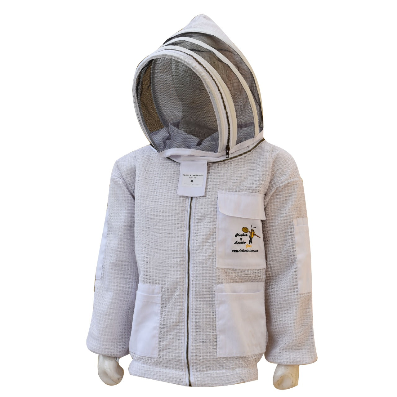 Beekeeping Three layer Mesh Ventilated Jacket With Fencing Veil In White Colour