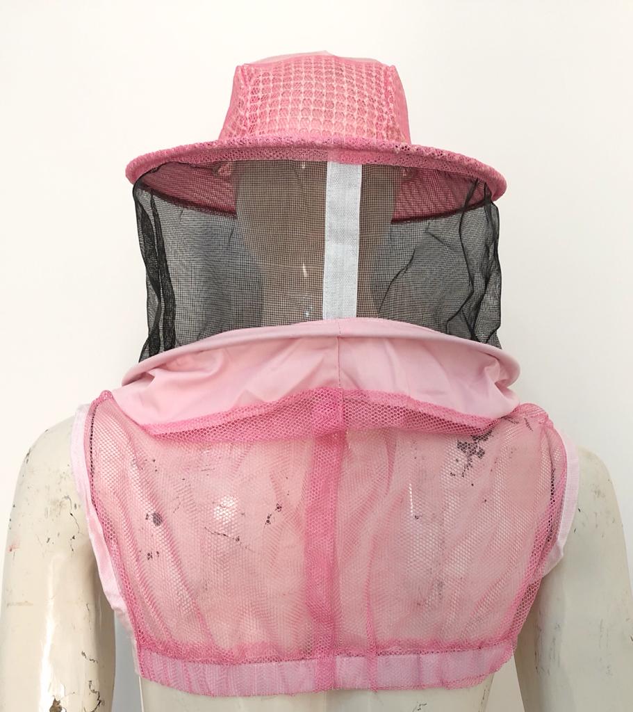 Beekeeping Three Layer Mesh Ventilated  Veil in Round Veil (Pink, 3 Layer HAT)