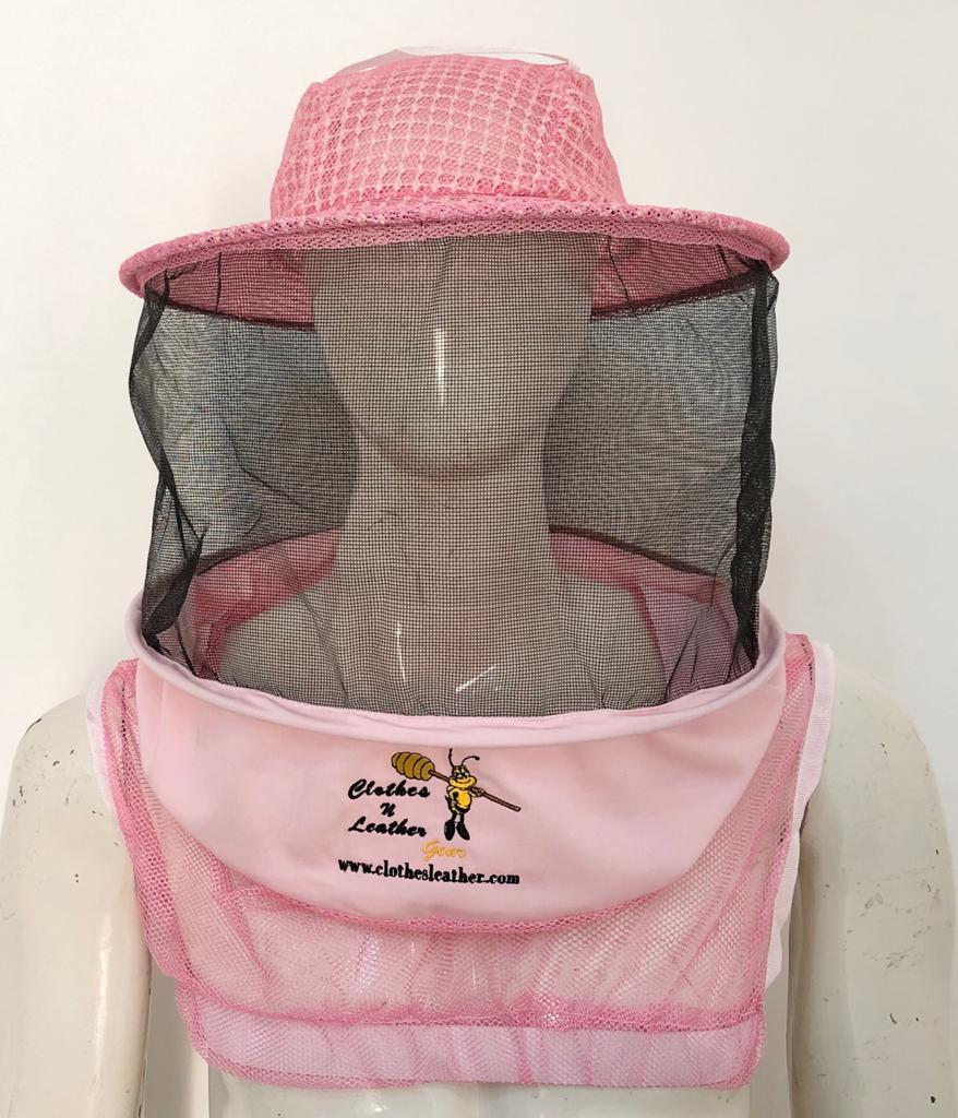 Beekeeping Three Layer Mesh Ventilated  Veil in Round Veil (Pink, 3 Layer HAT)