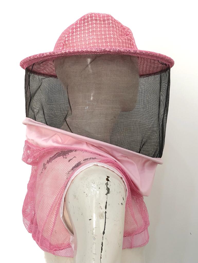 Beekeeping Three Layer Mesh Ventilated  Veil in Round Veil (Pink, 3 Layer HAT)