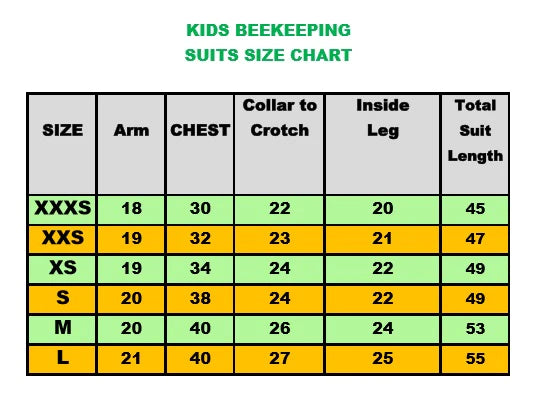 Beekeeping 3 Layer Mesh Ventilated Suit for Kids or Childfs in White Colour