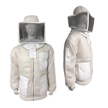 Load image into Gallery viewer, Beekeeping Ventilated Three Layer Mesh Jacket with Square Veil In White Colour
