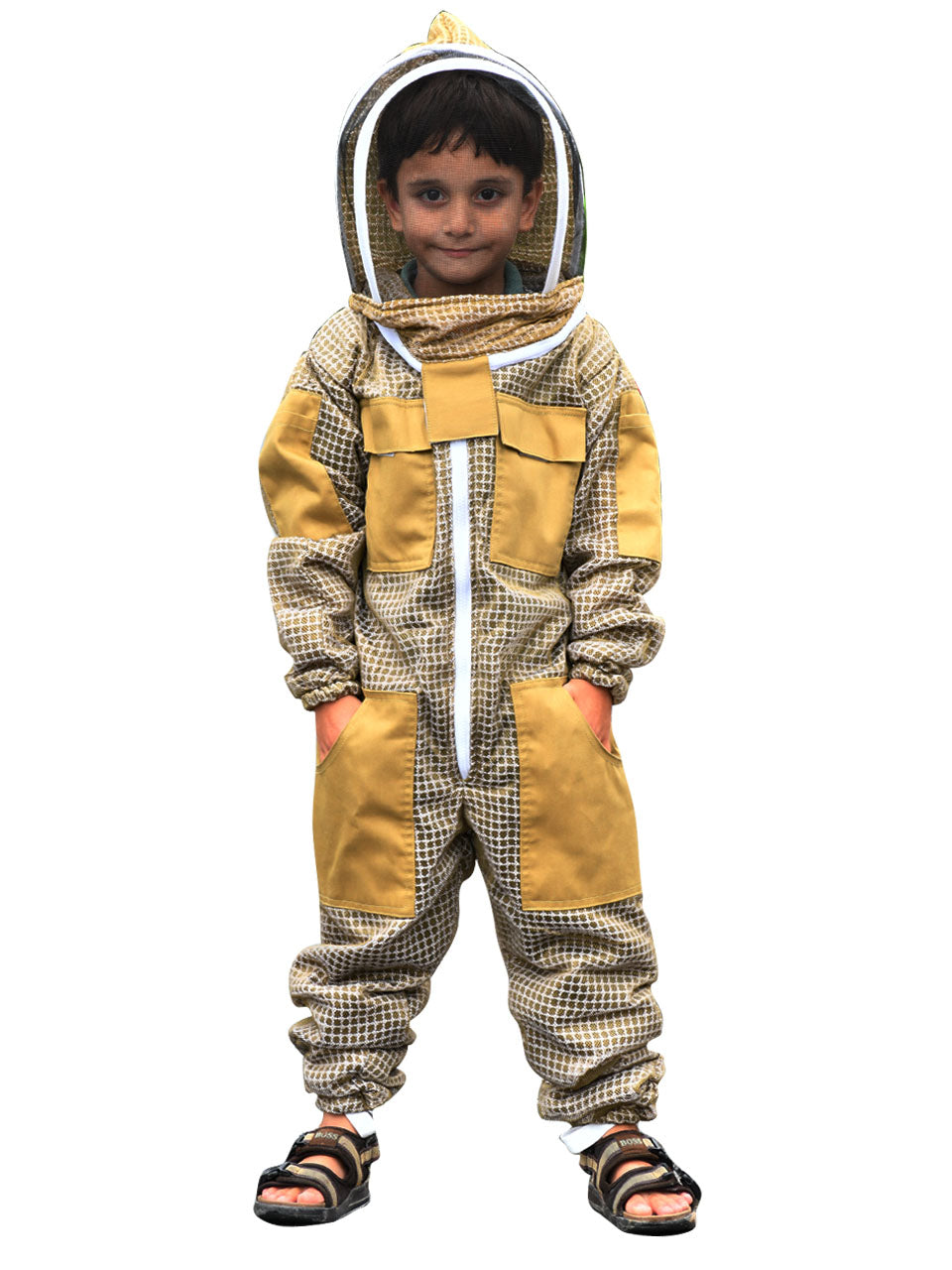 Beekeeping Ventilated Suit for Kids or Childfs In Khaki Colour