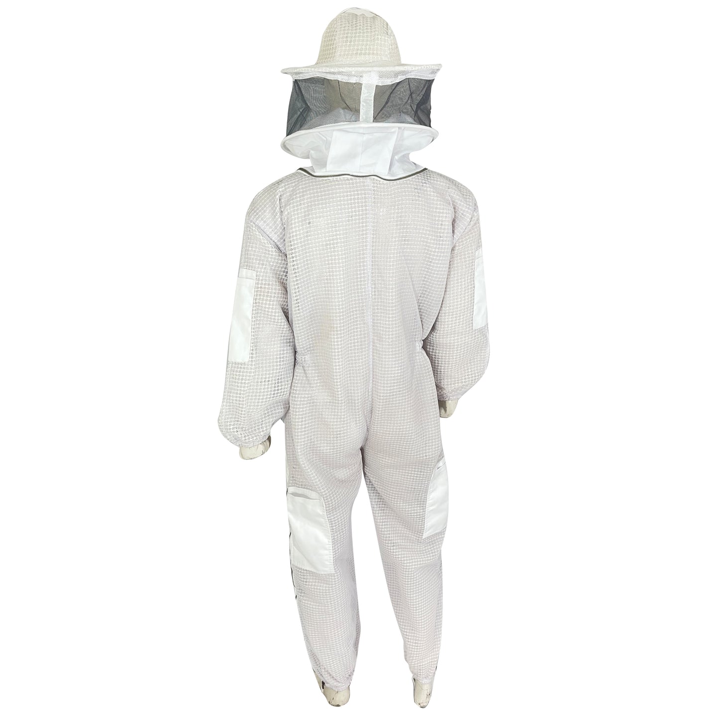 Beekeeping Three Layer Mesh Ultra Ventilated Round Veil Suit in White Colour (Free Gloves)