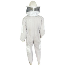 Load image into Gallery viewer, Beekeeping Three Layer Mesh Ultra Ventilated Round Veil Suit in White Colour (Free Gloves)
