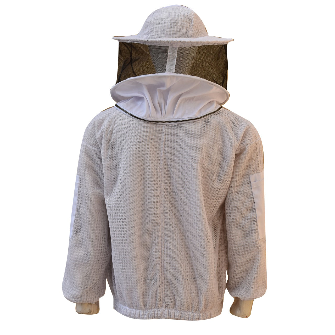 Beekeeping Ventilated Jacket Three Layer Mesh Ultra Round Veil in White Colour (1 X Free Gloves)