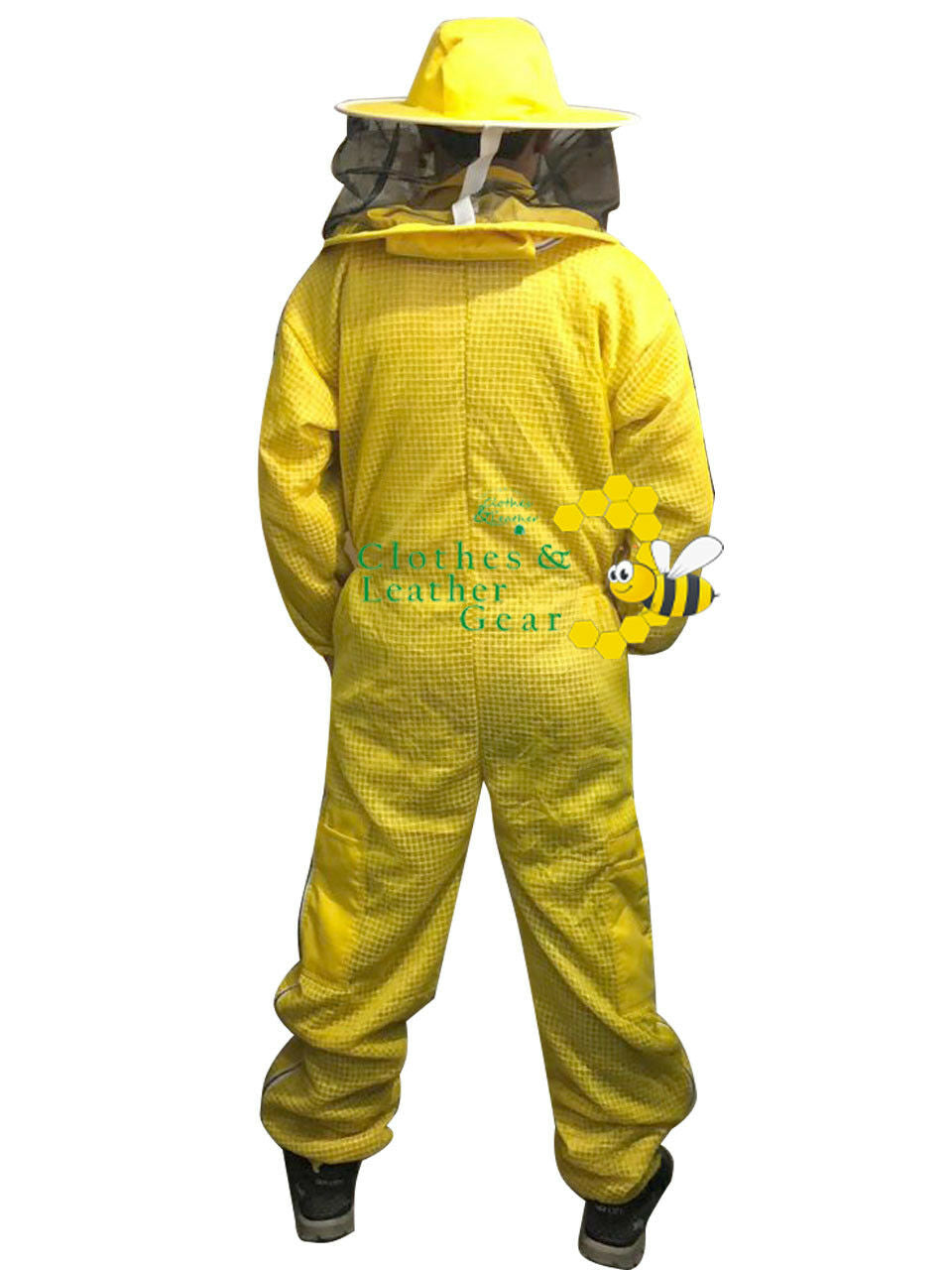 Beekeeping Ventilated Suit Three Layer Mesh Ultra Round Veil in YELLOW Colour (1 X Free Gloves)